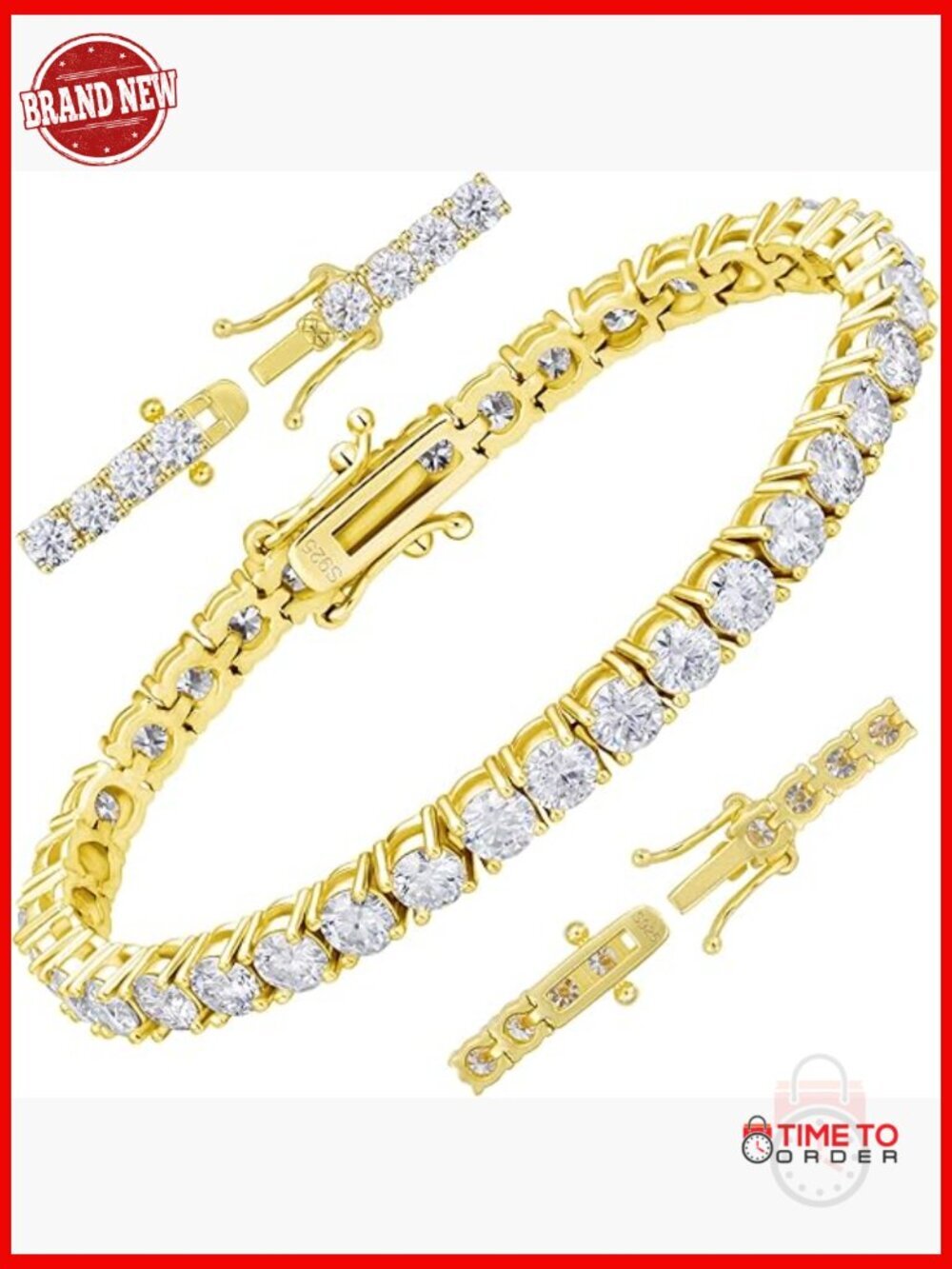 Sterling Silver Moissanite Tennis Bracelet 7 Inch Lab Created D VVS1